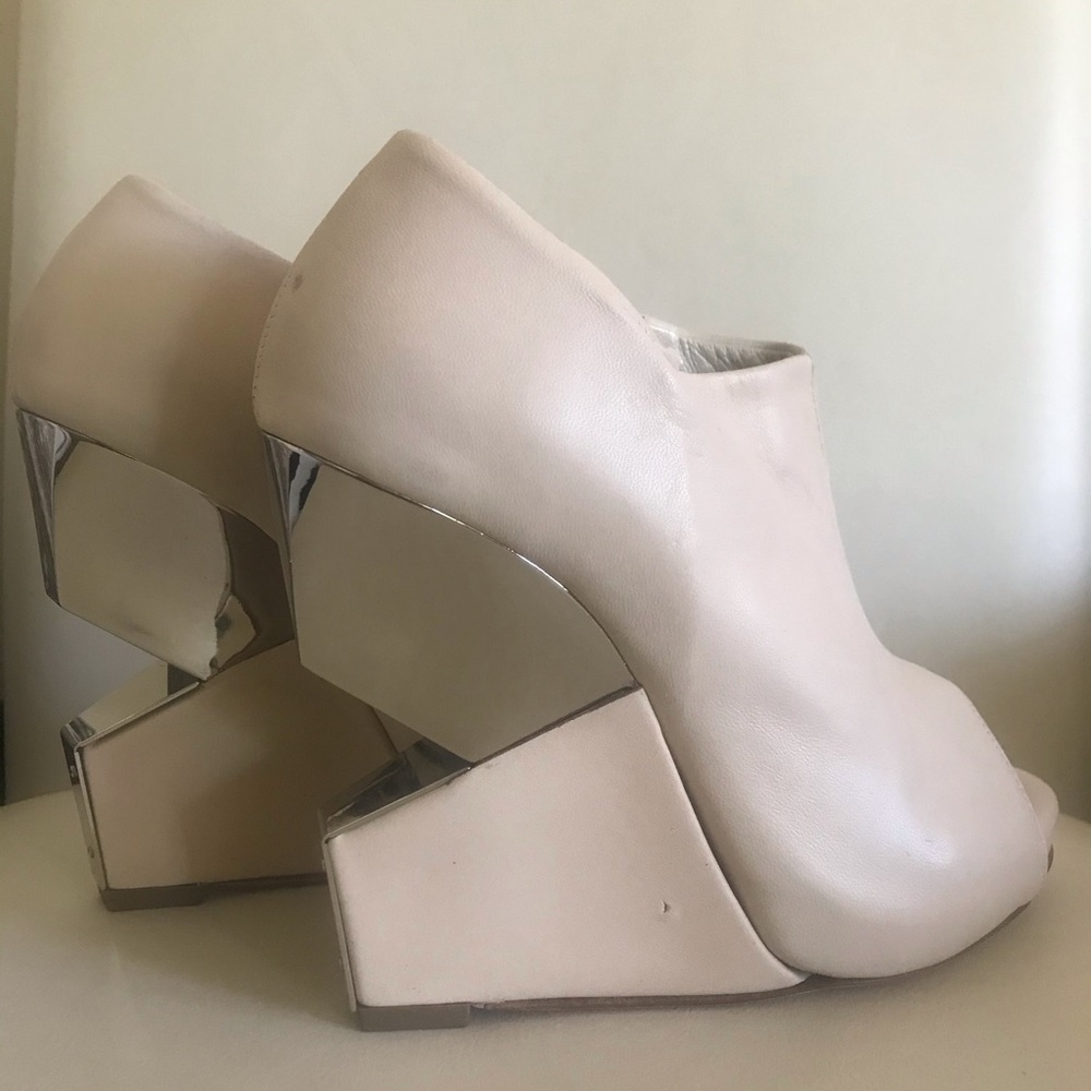 Charline De Luca Cutout Peep Toe Wedges